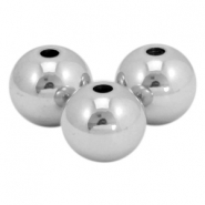 Perline in acciaio inossidabile 8mm argento (acciaio inossidabile)