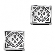 Componenti di metallo TQ passanti quadrato &Oslash;13,8x2,4 mm argento antico