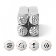 ImpressArt punzoni con effetto texture set serie 2 argento