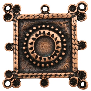 Ciondoli di metallo TQ quadrato con castone per Swarovski PP32 rame (privo di nichel)