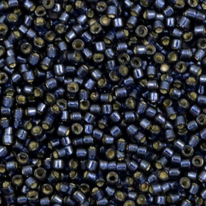 Perline Miyuki Delica 11/0 Duracoat silverlined dyed montana DB-2192