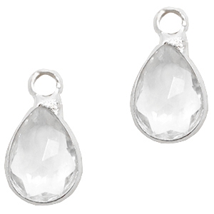 Pendenti di vetro Crystal Glass goccia cristallo-argento