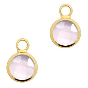 Pendenti di vetro Crystal Glass 8mm rosa cristallo-oro