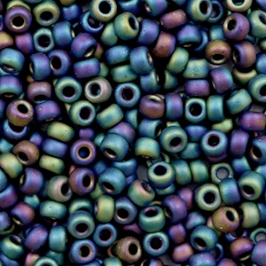 Rocailles Miyuki 8/0 Opaque matte AB black 8 - 401fr