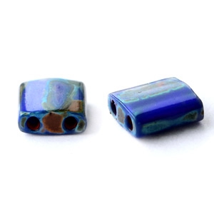 Perline Miyuki Tila 5x5mm Opaque cobalt picasso blue TL5 - 4518