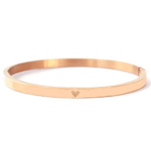 Bracciali in acciaio inossidabile con cuore oro rosa