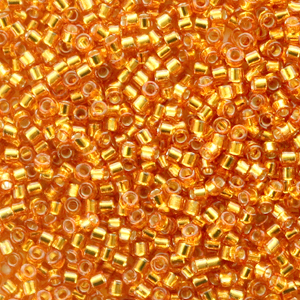Perline Miyuki Delica 11/0 Duracoat silverlined dyed yellow gold DB-2157