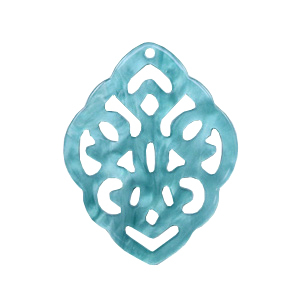 Pendenti in resina in stile barocco rombo blu atollo