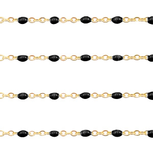 Componenti in acciaio inossidabile 1 mm catena stile rosario nero-oro