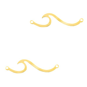 Ciondoli in acciaio inossidabile distanziatore a forma di onda oro