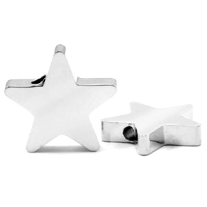 Perline in acciaio inossidabile stella argento