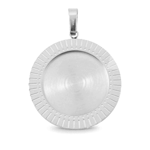 Polaris Steel in acciaio inossidabile ciondolo con castone per cabochon 20 mm argento