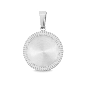 Polaris Steel in acciaio inossidabile ciondolo con castone per cabochon 12 mm argento