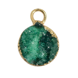 Ciondoli in pietra naturale 10mm verde Eden-oro