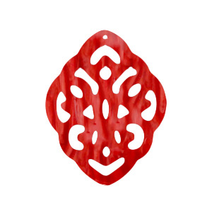 Pendenti in resina rombo in stile barocco rosso peperoncino