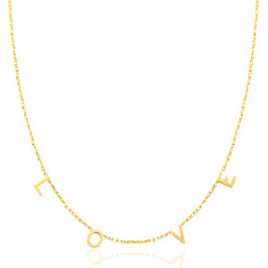 Collane in acciaio inossidabile 'love' oro