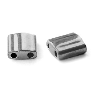 Perline Miyuki tila 5x5mm Plated nickel anthracite TL-190