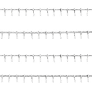 Componenti in acciaio inossidabile catena a rol&ograve; spike argento - bianco