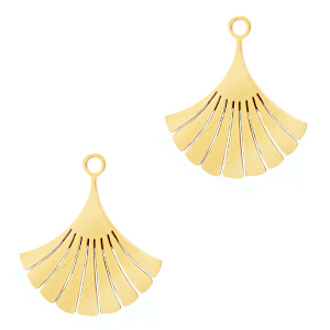 Ciondoli in acciaio inossidabile foglia di ginkgo oro