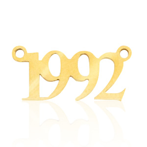 Ciondoli in acciaio inossidabile distanziatore anno 1992 oro