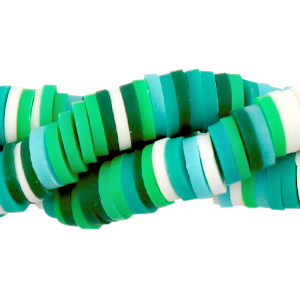 Perline Katsuki 6mm verde-bianco misto