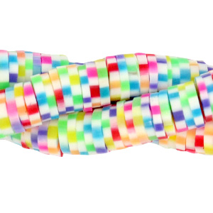 Perline Katsuki 6mm arcobaleno bianco misto