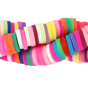 Perline Katsuki 4mm arcobaleno marrone-rosa misto