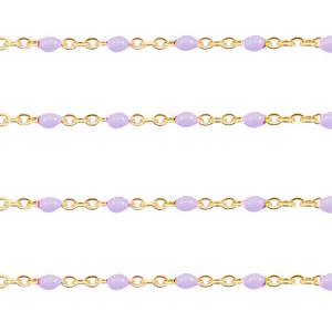 Componenti in acciaio inossidabile 1mm catena stile rosario viola della vite-oro