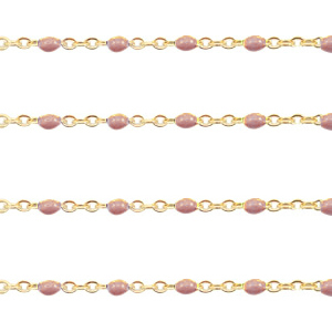 Componenti in acciaio inossidabile 1 mm catena stile rosario marrone pietra arenaria-oro