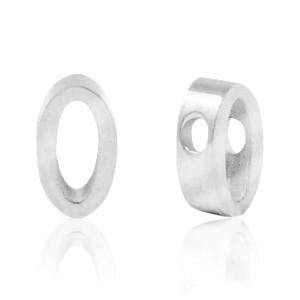 Perline in acciaio inossidabile con disegno numero 0 argento