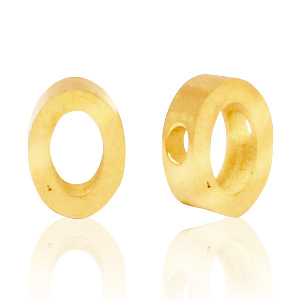 Perline in acciaio inossidabile con disegno lettera O oro