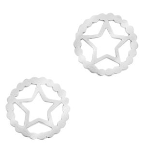 Ciondoli in acciaio inossidabile distanziatore stella argento