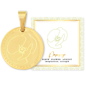 Mix & Match ciondoli in acciaio inossidabile 15 mm Birth flower August-Poppy oro