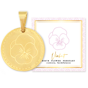 Mix & Match ciondoli in acciaio inossidabile 15 mm Birth flower February-Violet oro