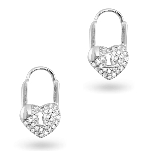 Orecchini con zirconia cuore argento