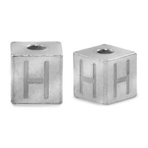 Perline in acciaio inossidabile lettera H argento