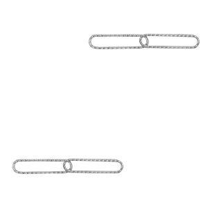 Ciondoli in acciaio inossidabile distanziatore maglie doppio ovale argento