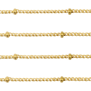 Componenti in acciaio inossidabile catena a rol&ograve; grumetta con palline oro