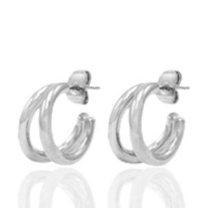 Orecchini in acciaio inossidabile a cercio argento