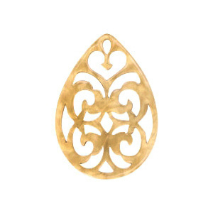 Pendenti in resina 38x27 mm a forma di goccia in stile barocco beige semolina