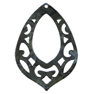 Pendenti in resina barocco goccia nero