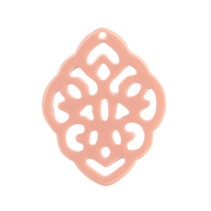 Pendenti in resina barocco rombo rosa vintage