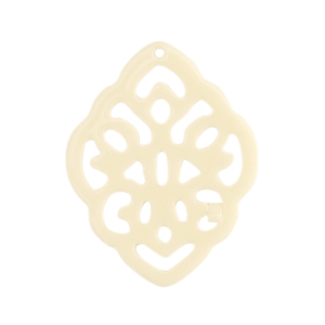 Pendenti in resina barocco rombo biancastro