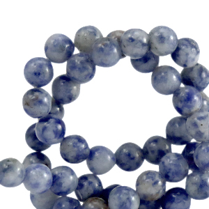 Perline in pietra naturale Sodalite e Microclino 8mm blu