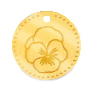 Ciondoli Plexx 20mm Fiore di nascita Febbraio-Viola oro