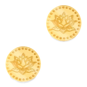 Cabochon Plexx 12mm Fiore di nascita Luglio-Ninfea oro