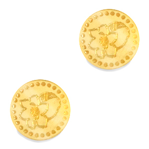 Cabochon Plexx 12mm Fiore di nascita Maggio-Mughetto oro