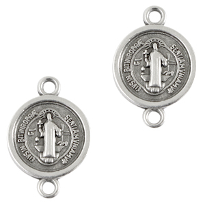 Ciondoli di metallo DQ distanziatore religioso 14mm argento antico (privo di nichel)