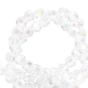 Perline sfaccettate tonde 4mm cristallo-rivestimento AB