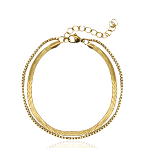Bracciali in acciaio inossidabile catena a serpente doppio giro oro